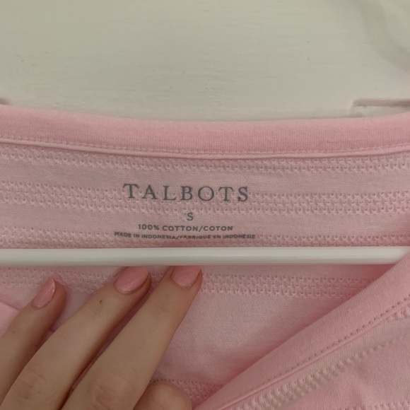 Talbots Light Pink Short Sleeve Top - Picture 3 of 4